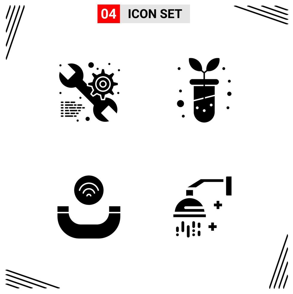 4 Icons Solid Style Grid Based Creative Glyph Symbols for Website Design Simple Solid Icon Signs Isolated on White Background 4 Icon Set vector