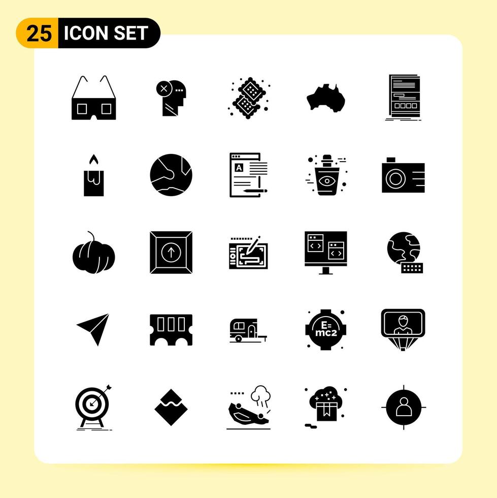 25 Creative Icons for Modern website design and responsive mobile apps 25 Glyph Symbols Signs on White Background 25 Icon Pack vector