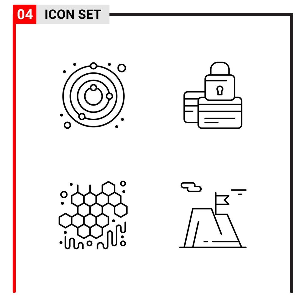 4 General Icons for website design print and mobile apps 4 Outline Symbols Signs Isolated on White Background 4 Icon Pack vector