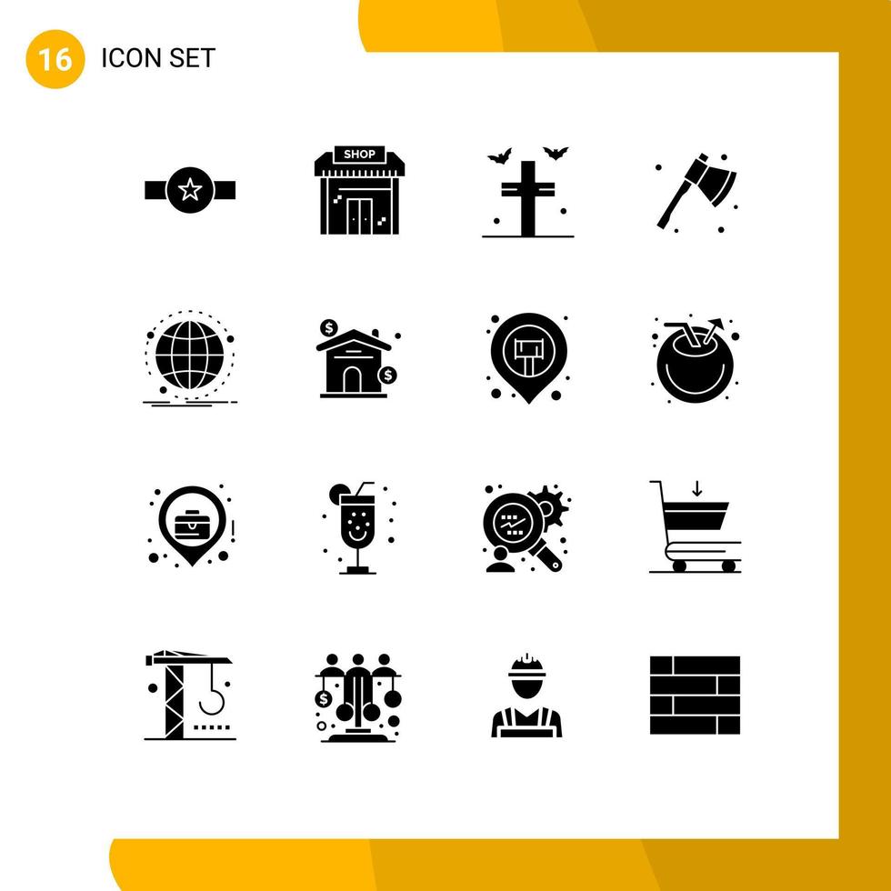 paquete de iconos vectoriales de stock de 16 signos y símbolos de línea para elementos de diseño vectorial editables vector