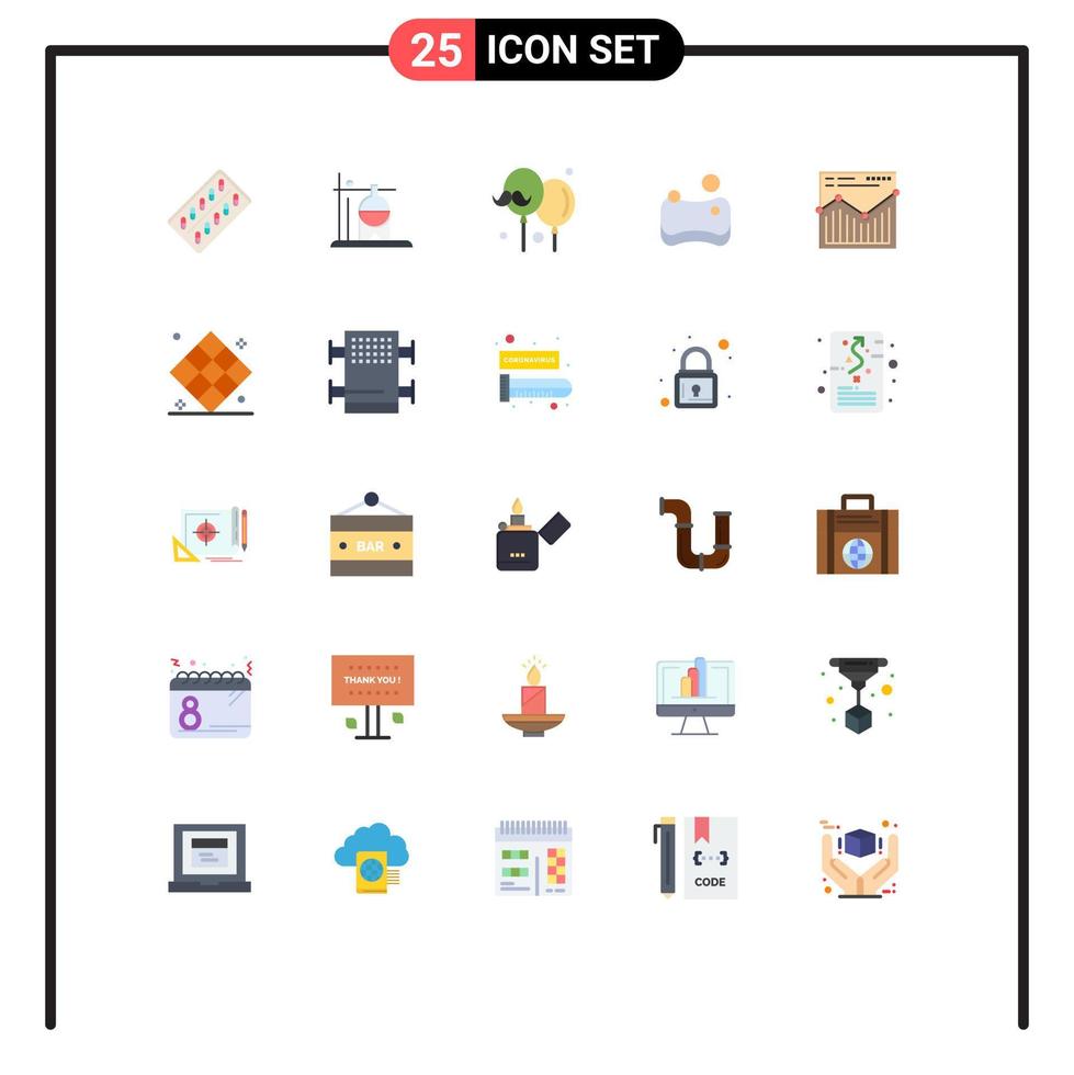 Mobile Interface Flat Color Set of 25 Pictograms of web sponge transfusion hygienic fathers day Editable Vector Design Elements