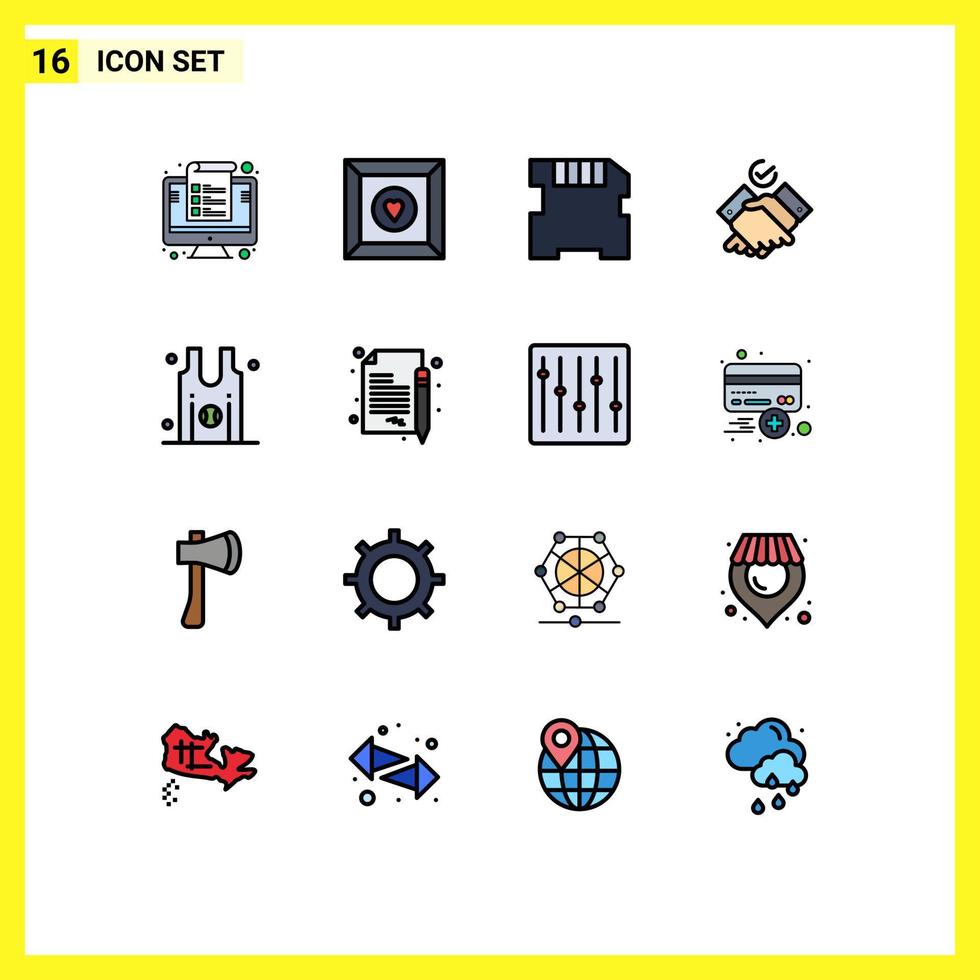 conjunto de 16 iconos de interfaz de usuario modernos signos de símbolos para la tarjeta de jersey del equipo temas de baloncesto elementos de diseño de vectores creativos editables