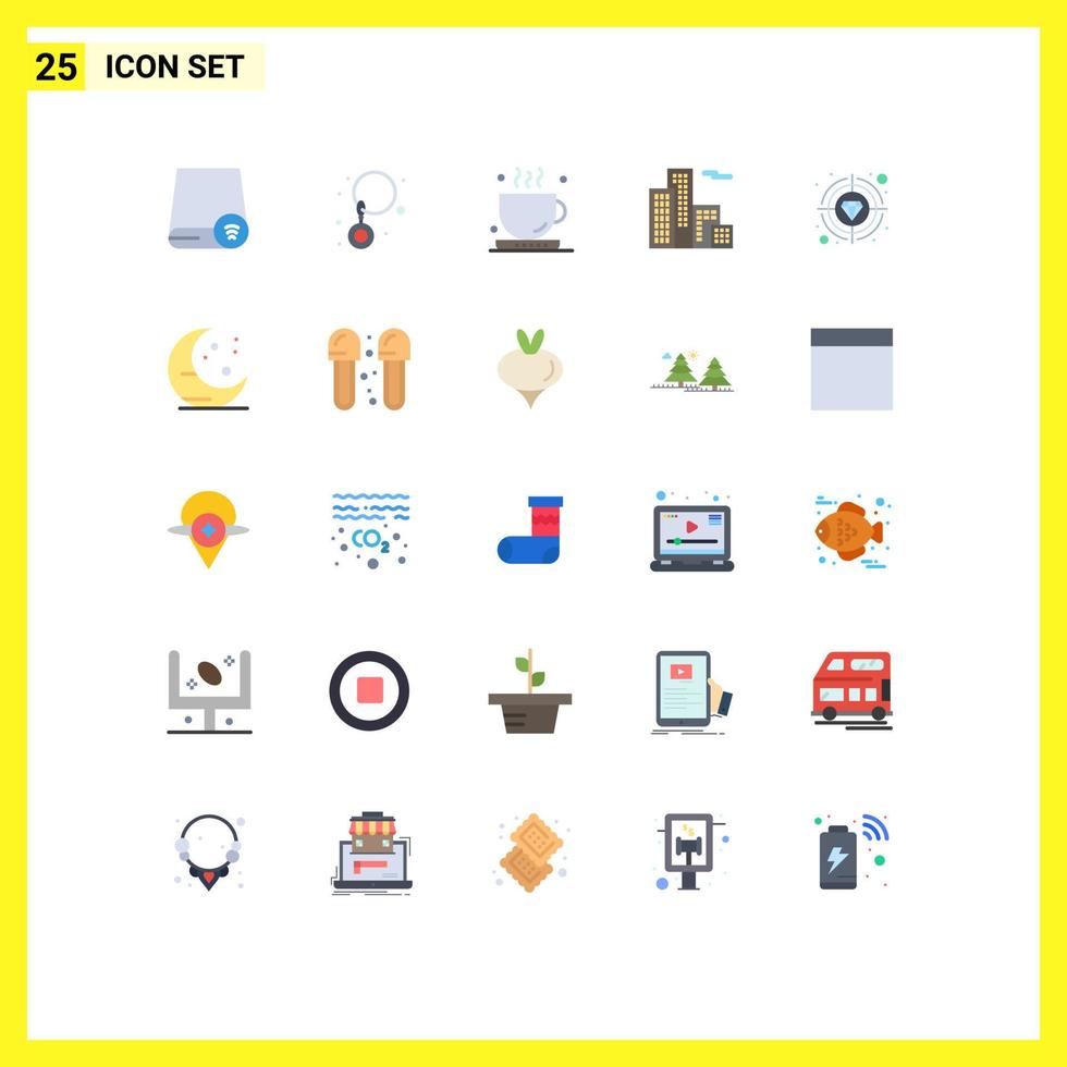 Stock Vector Icon Pack of 25 Line Signs and Symbols for target premium coffee house apartment Editable Vector Design Elements