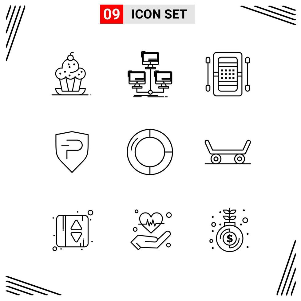 9 Icons Line Style Grid Based Creative Outline Symbols for Website Design Simple Line Icon Signs Isolated on White Background 9 Icon Set vector