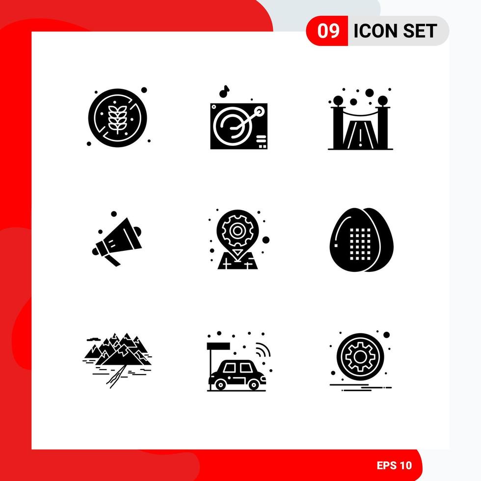 9 Creative Icons Modern Signs and Symbols of pin location premium geo shopping Editable Vector Design Elements