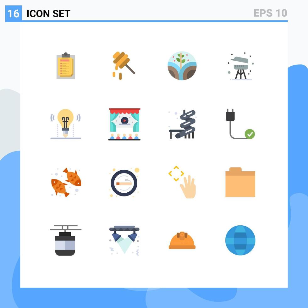 16 Creative Icons Modern Signs and Symbols of solution bulb plant idea equipment Editable Pack of Creative Vector Design Elements