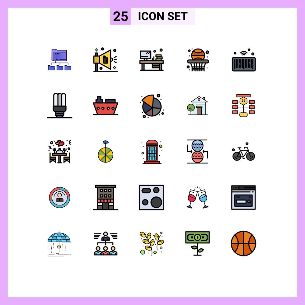 25 Creative Icons Modern Signs and Symbols of iot barcode office basketball school Editable Vector Design Elements