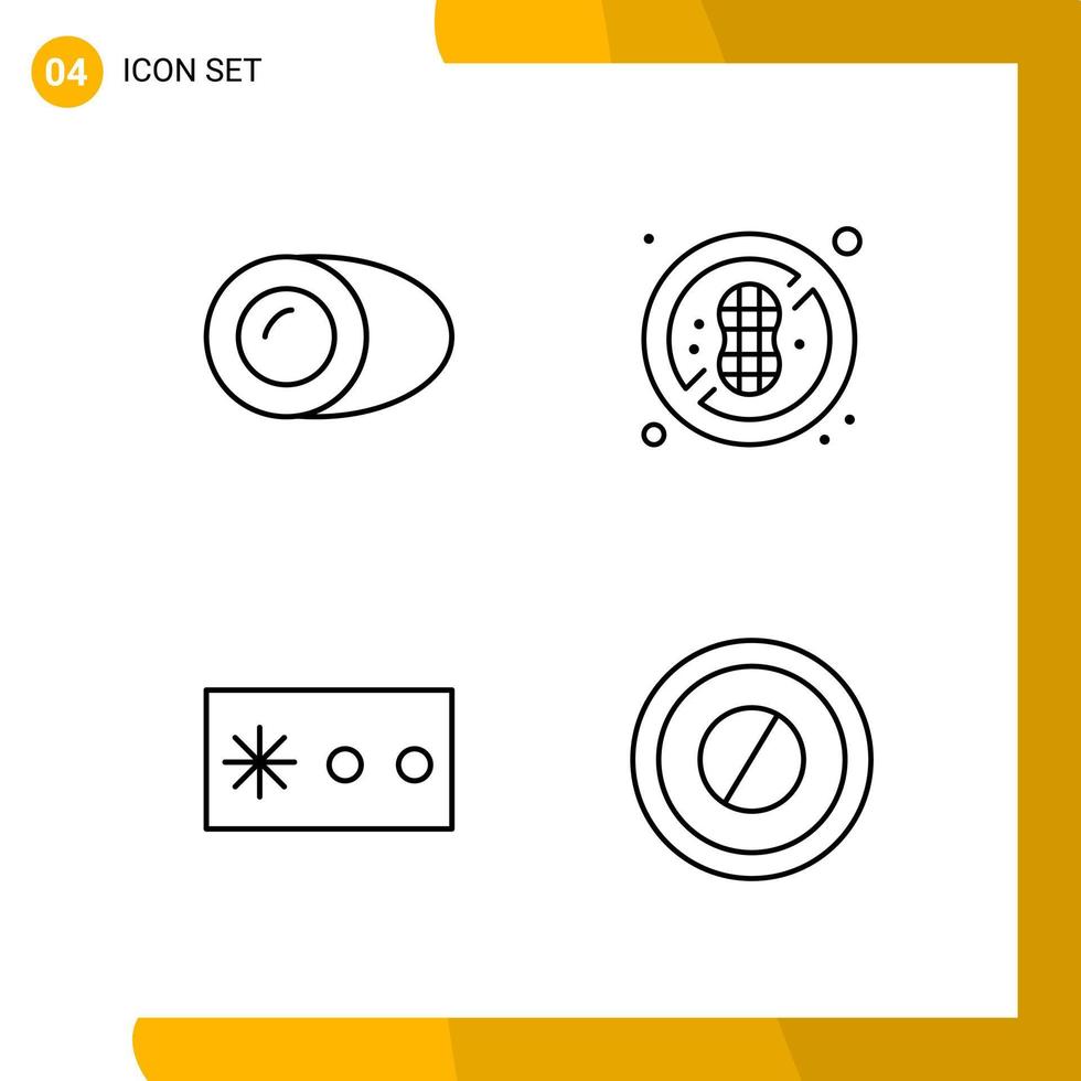 4 Icon Set Line Style Icon Pack Outline Symbols isolated on White Backgound for Responsive Website Designing vector