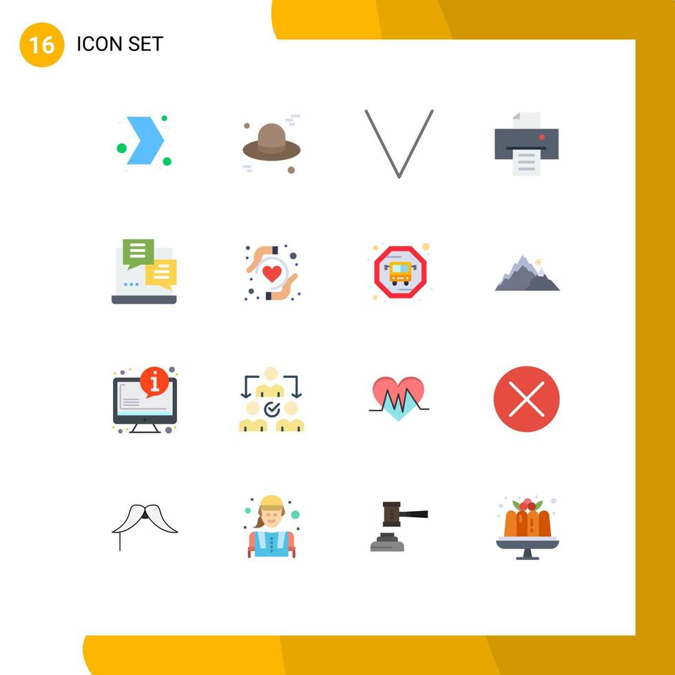Modern Set of 16 Flat Colors and symbols such as health insurance script bottom internet printer Editable Pack of Creative Vector Design Elements