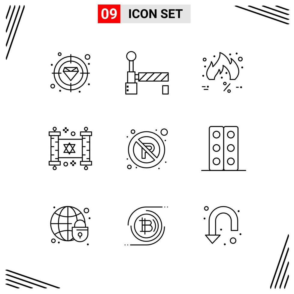 9 Icons Line Style Grid Based Creative Outline Symbols for Website Design Simple Line Icon Signs Isolated on White Background 9 Icon Set vector