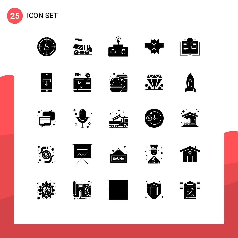 25 Creative Icons Modern Signs and Symbols of data book remote control education punch Editable Vector Design Elements