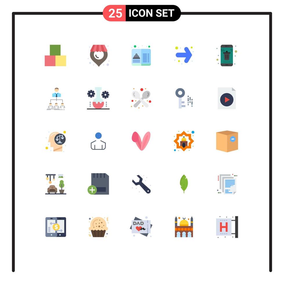 25 Flat Color concept for Websites Mobile and Apps mobile contact menu app back Editable Vector Design Elements
