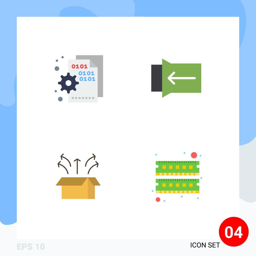 4 Creative Icons Modern Signs and Symbols of browser box page slide open box Editable Vector Design Elements