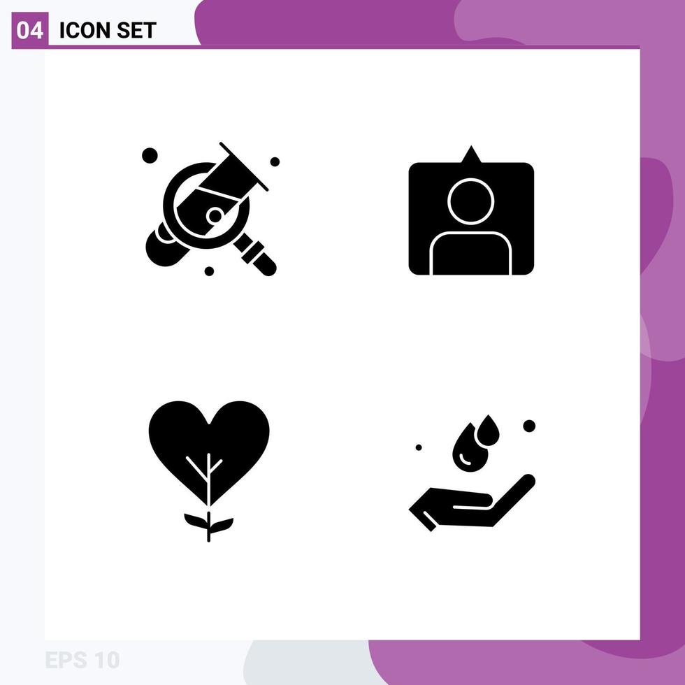 Pack of creative Solid Glyphs of business like search sets plant Editable Vector Design Elements