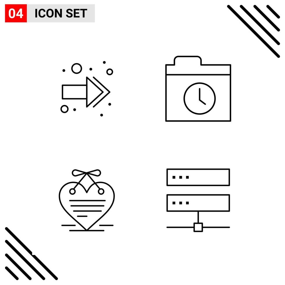 Pixle Perfect Set of 4 Line Icons Outline Icon Set for Webite Designing and Mobile Applications Interface vector