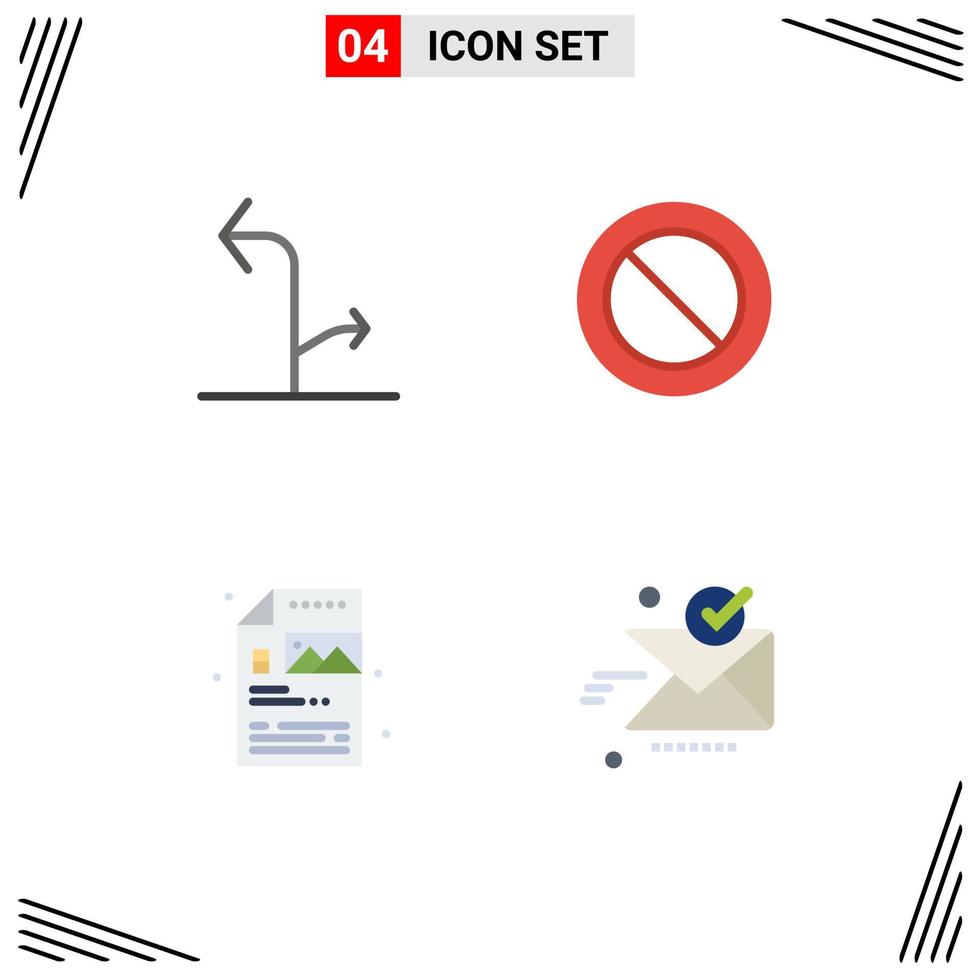 4 iconos creativos signos y símbolos modernos de flechas archivo señal de tráfico correo electrónico elementos de diseño vectorial editables vector