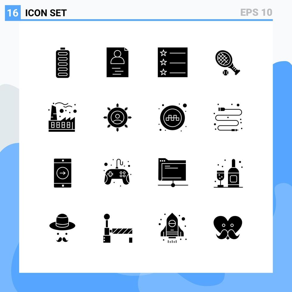 Stock Vector Icon Pack of 16 Line Signs and Symbols for business industrial list factory sport Editable Vector Design Elements
