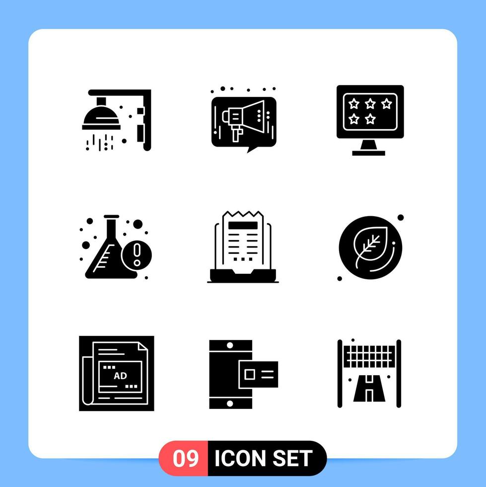 9 Solid Black Icon Pack Glyph Symbols for Mobile Apps isolated on white background 9 Icons Set vector