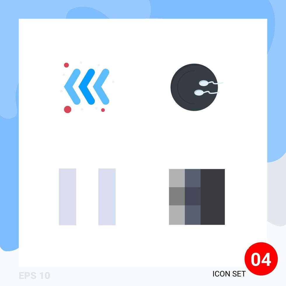 Group of 4 Modern Flat Icons Set for arrow wireframe process medicine Editable Vector Design Elements
