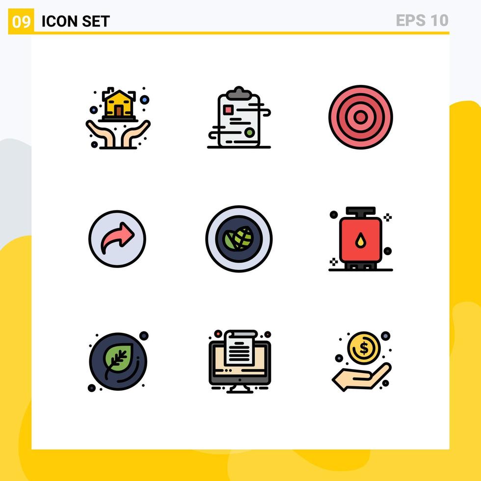 9 iconos creativos signos y símbolos modernos de logro flecha de papel derecha elementos de diseño vectorial editables por el usuario vector