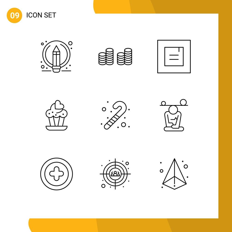 9 Thematic Vector Outlines and Editable Symbols of concentration baby popup toy love Editable Vector Design Elements