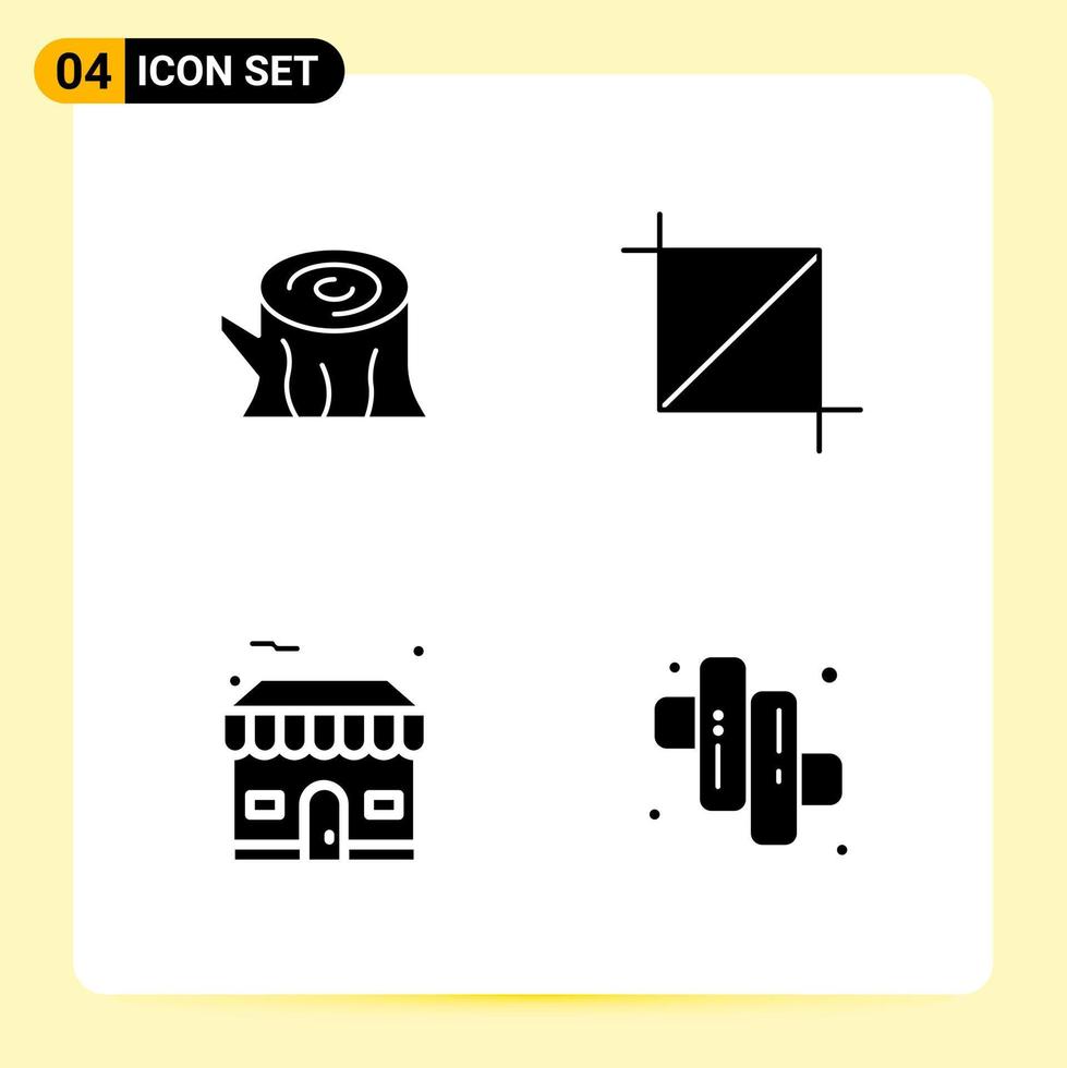 4 Creative Icons for Modern website design and responsive mobile apps 4 Glyph Symbols Signs on White Background 4 Icon Pack vector