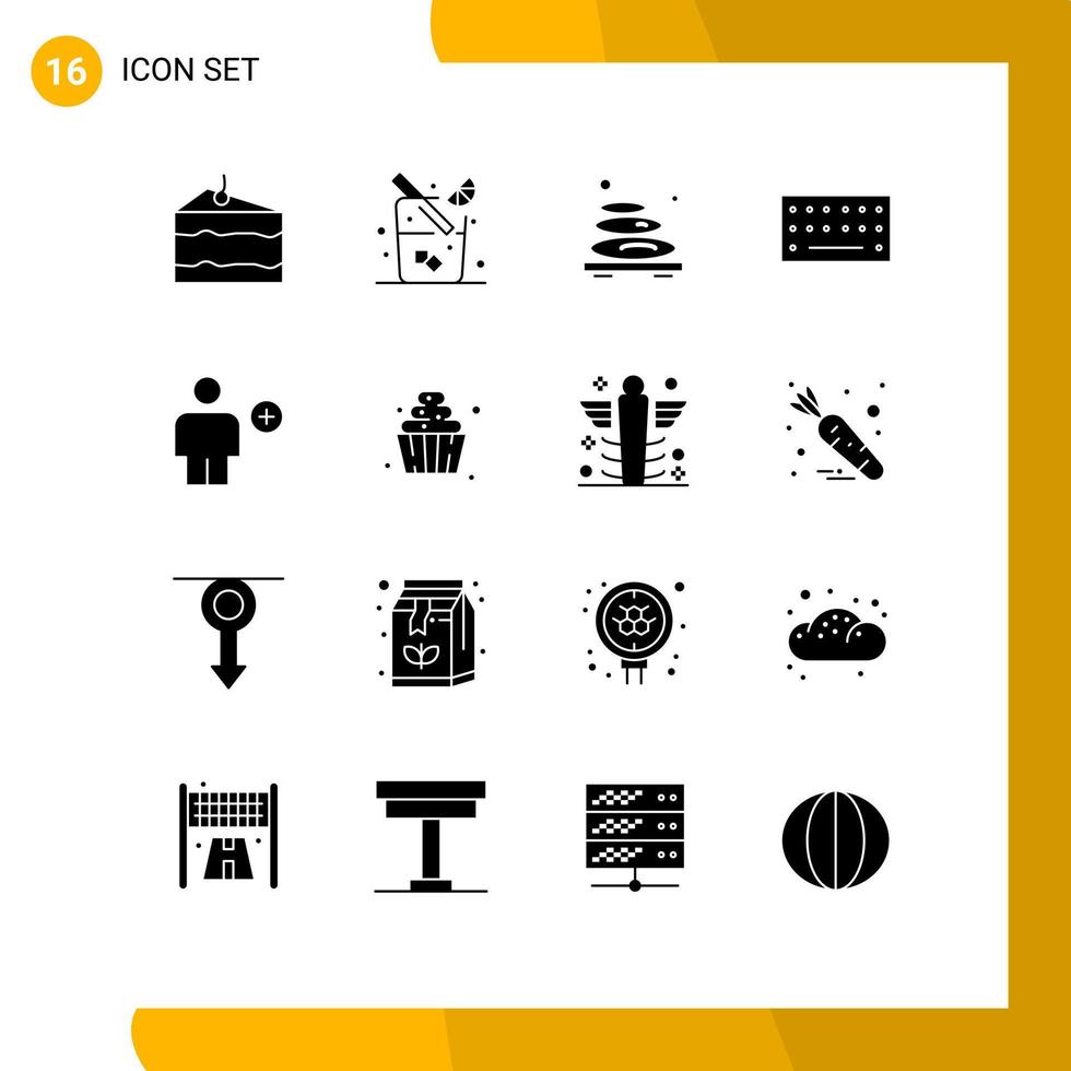 16 Creative Icons Modern Signs and Symbols of body add massage type hardware Editable Vector Design Elements