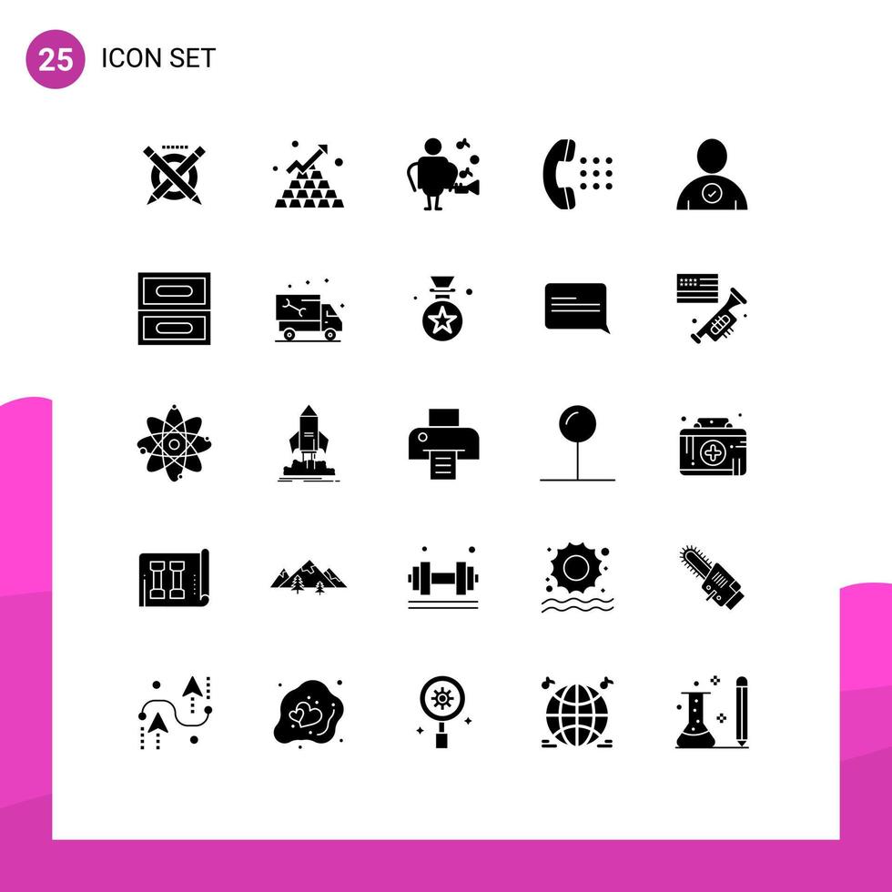 25 Creative Icons Modern Signs and Symbols of complete phone up dial apps Editable Vector Design Elements