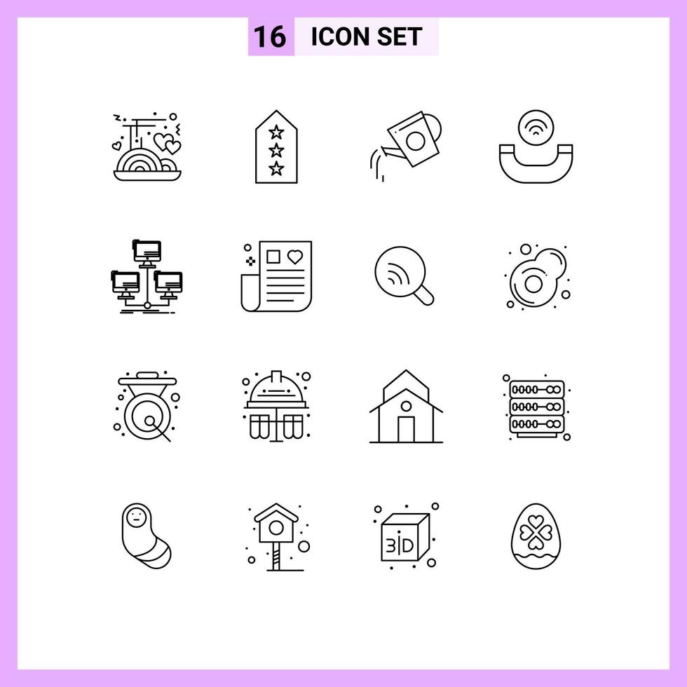 Outline Pack of 16 Universal Symbols of database handset three call tank Editable Vector Design Elements