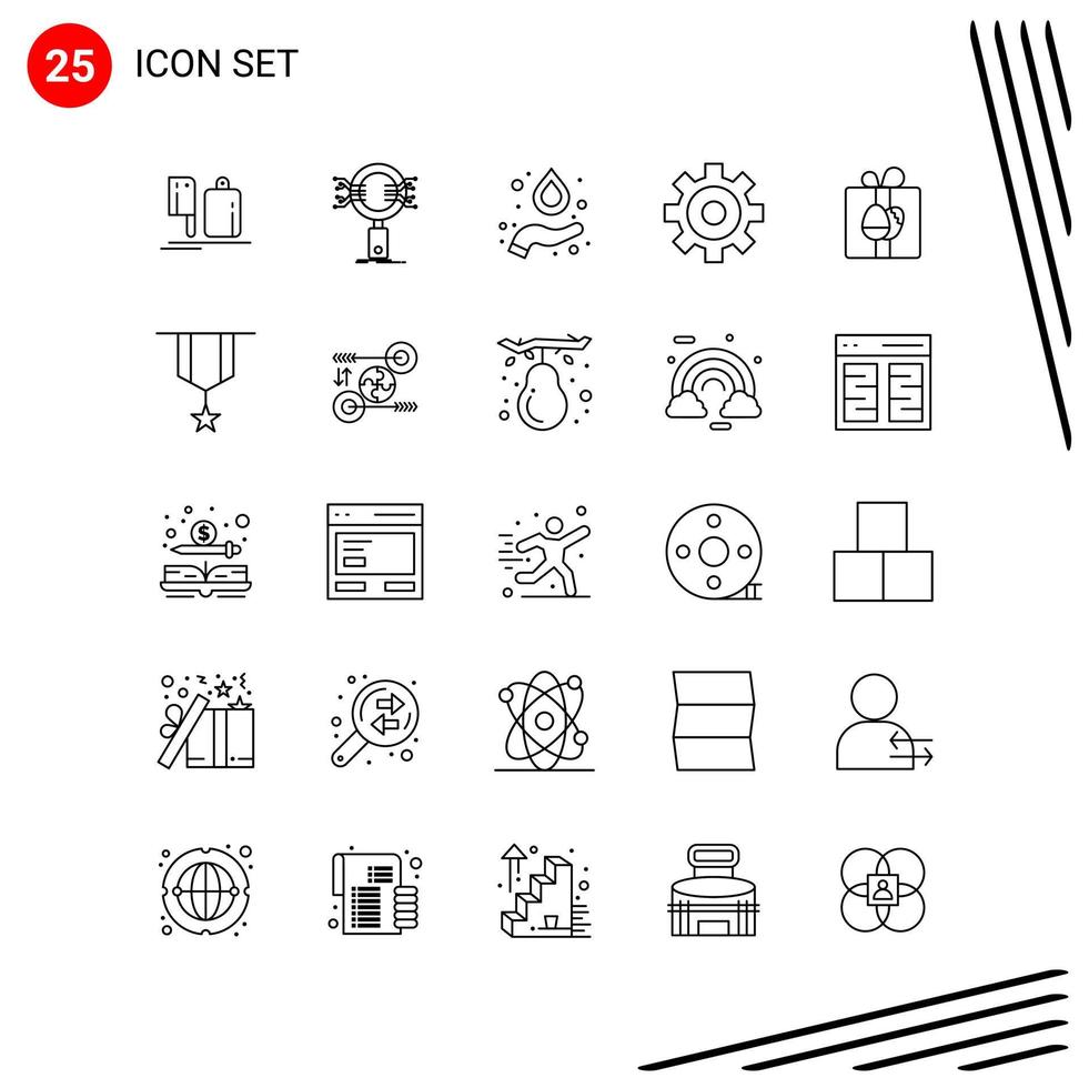 colección de 25 iconos vectoriales en estilo de línea símbolos de contorno perfecto de píxel para web y signos de icono de línea móvil sobre fondo blanco 25 iconos vector