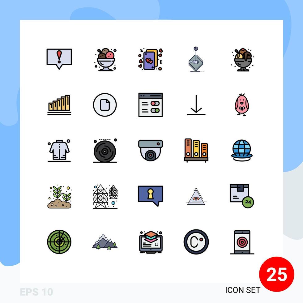 paquete de iconos de vector de stock de 25 signos y símbolos de línea para tarjetas de juego de palo juego amor elementos de diseño de vector editables