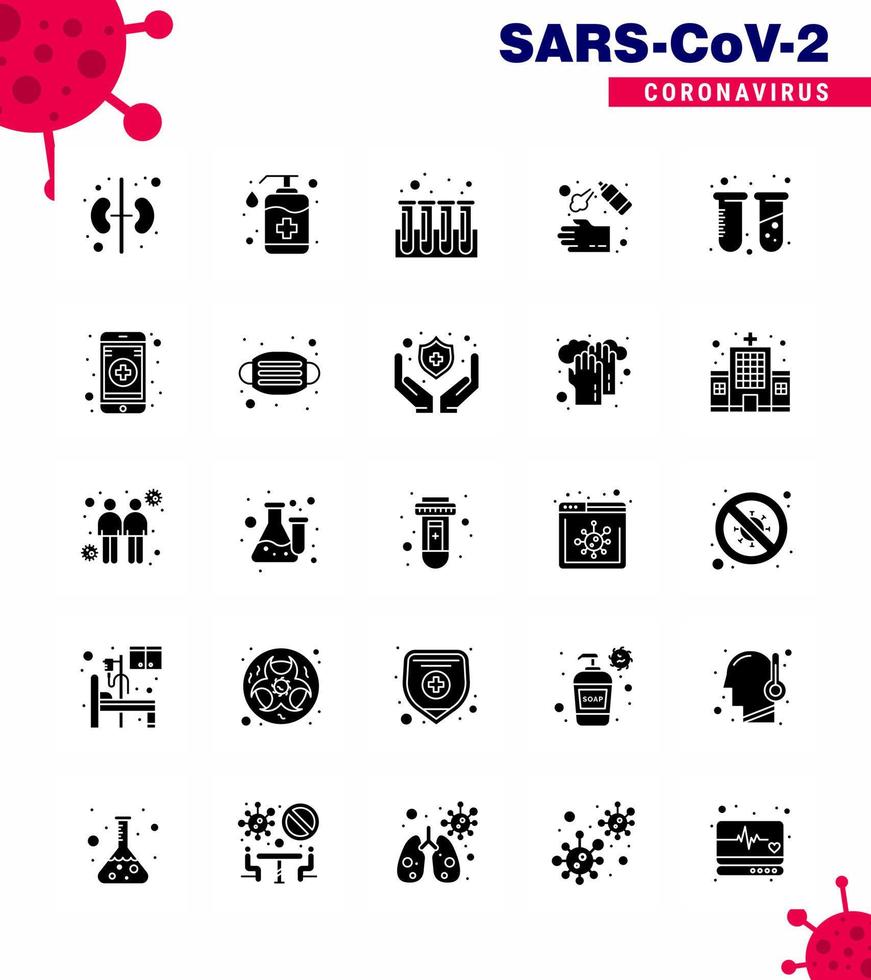 Coronavirus Prevention 25 icon Set Blue chemistry soap blood hand hand spray viral coronavirus 2019nov disease Vector Design Elements