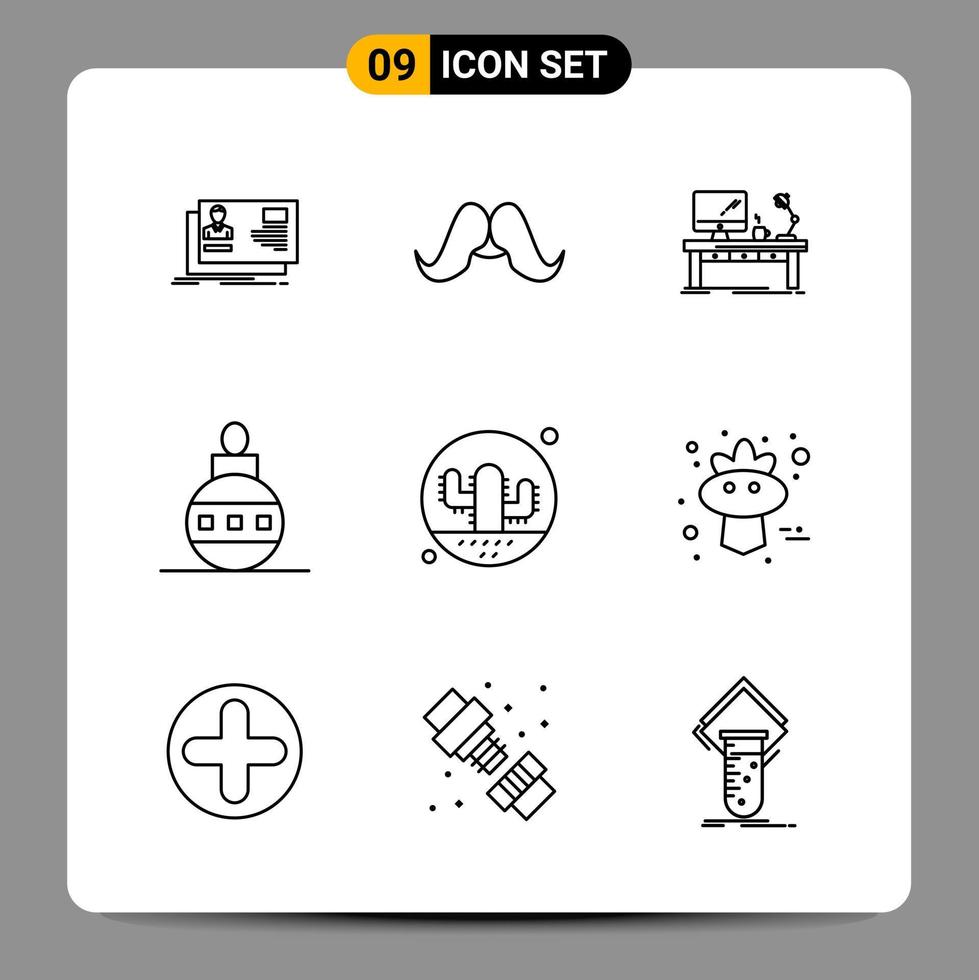 9 Black Icon Pack Outline Symbols Signs for Responsive designs on white background 9 Icons Set vector