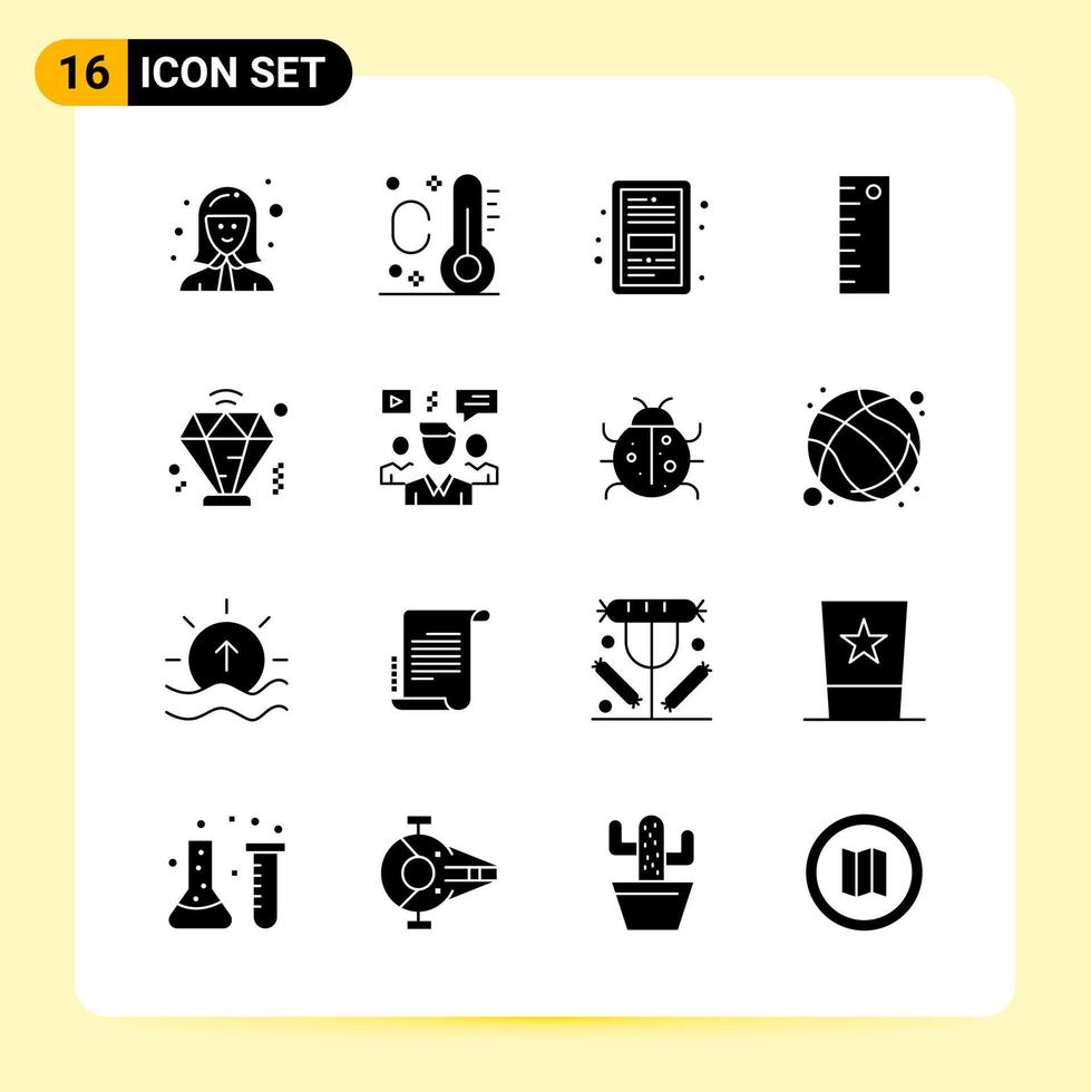 16 Creative Icons for Modern website design and responsive mobile apps 16 Glyph Symbols Signs on White Background 16 Icon Pack vector