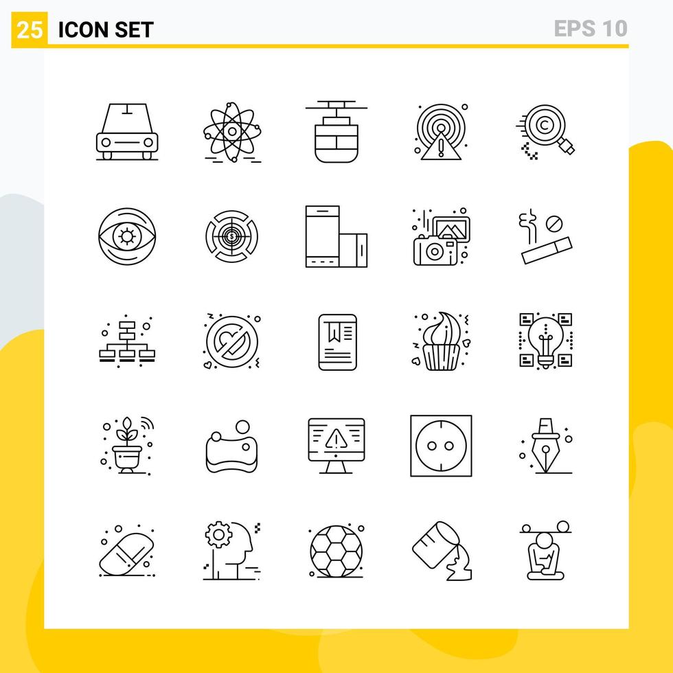 Collection of 25 Universal Line Icons Icon Set for Web and Mobile vector