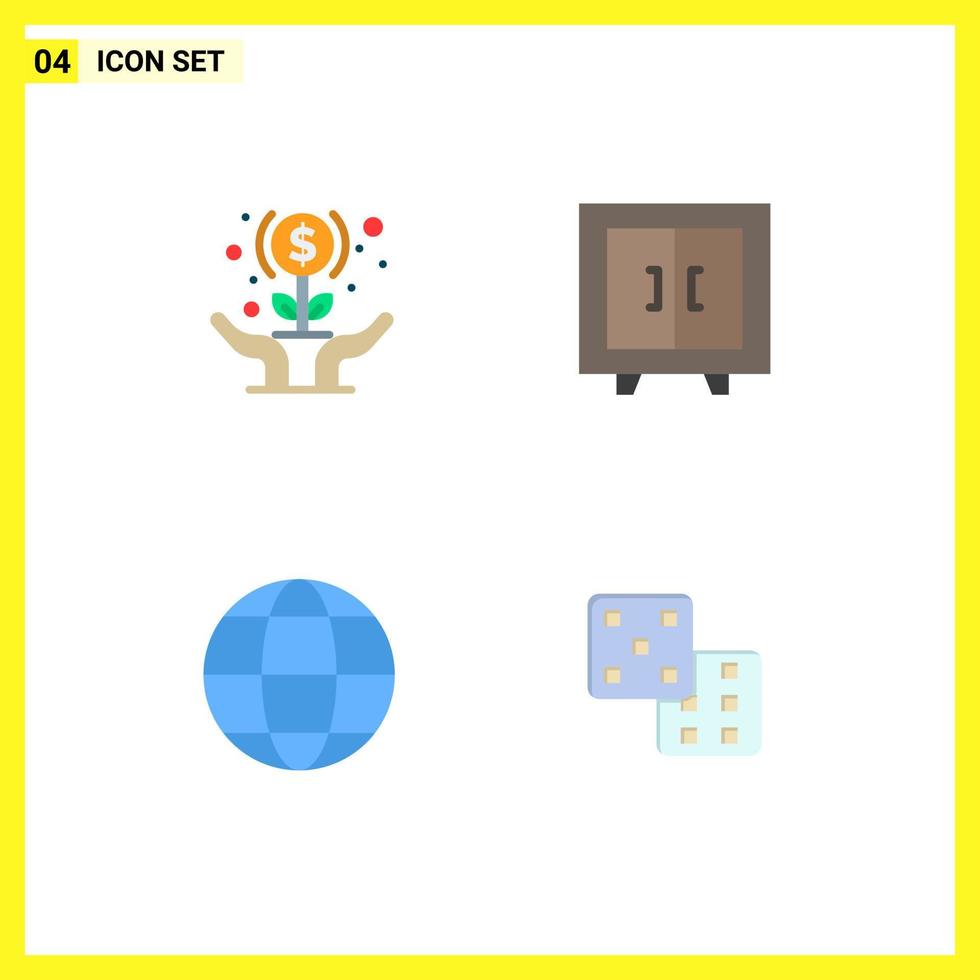 4 Universal Flat Icon Signs Symbols of expand communication hands furniture geography Editable Vector Design Elements