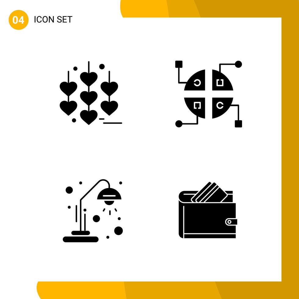 4 Icon Set Solid Style Icon Pack Glyph Symbols isolated on White Backgound for Responsive Website Designing vector