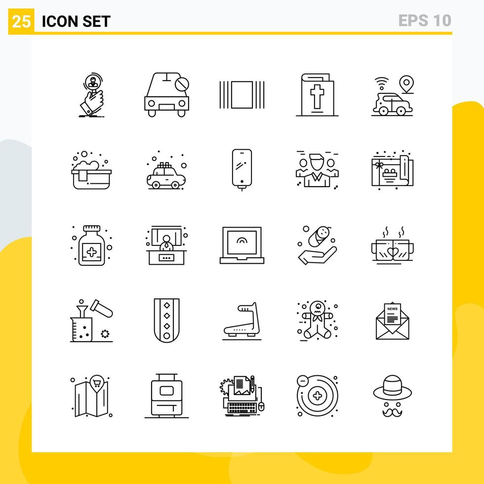 Collection of 25 Universal Line Icons Icon Set for Web and Mobile vector