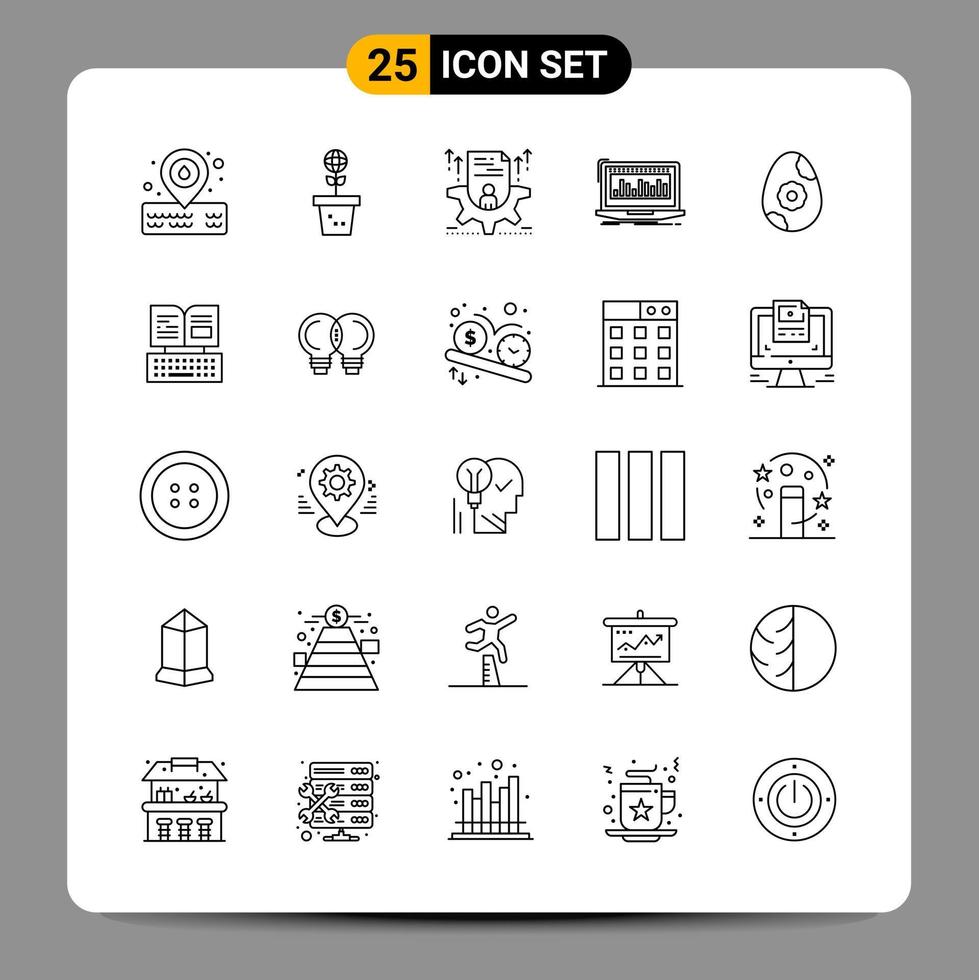 Paquete de 25 iconos negros signos de símbolos de contorno para diseños receptivos sobre fondo blanco 25 iconos establecidos vector