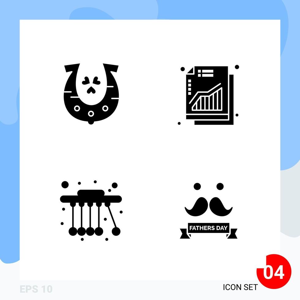 Modern Pack of 4 Icons Solid Glyph Symbols isolated on White Backgound for Website designing vector