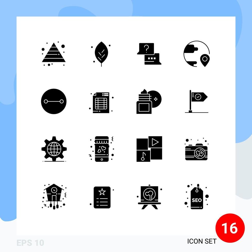 16 Creative Icons Modern Signs and Symbols of beliefs shipping find location destination Editable Vector Design Elements