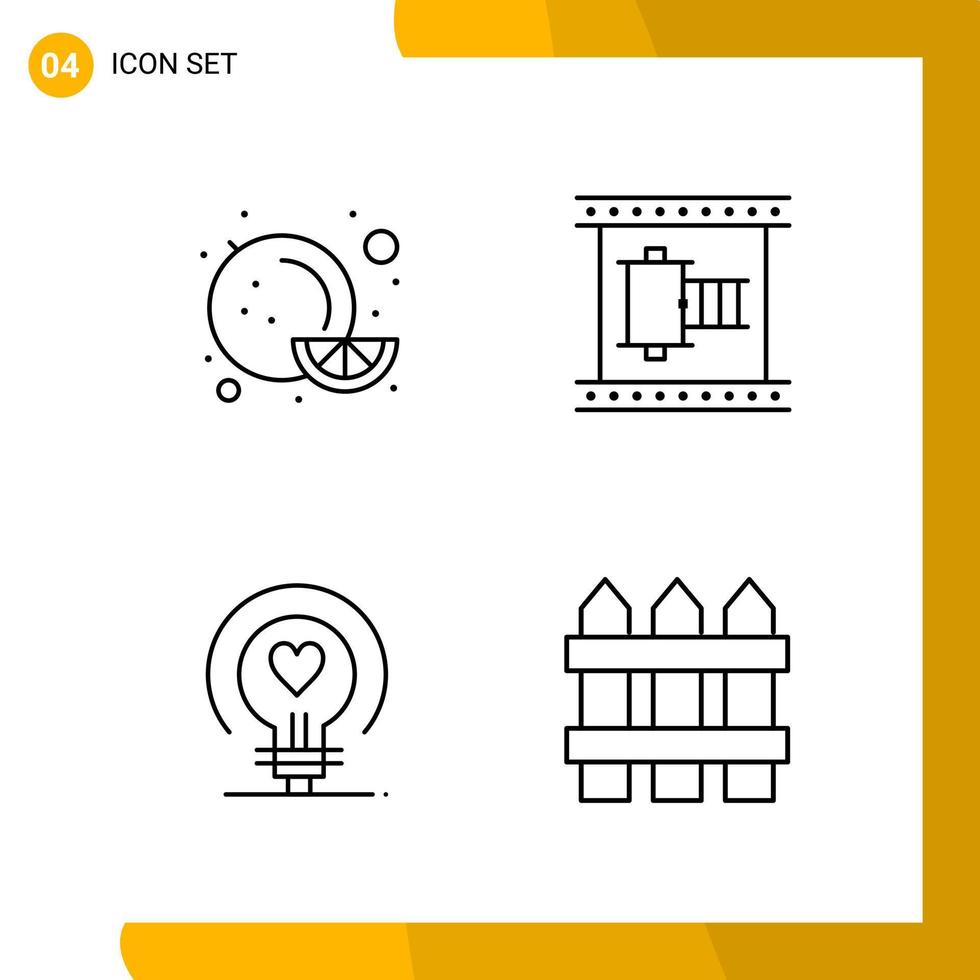 4 Icon Set Line Style Icon Pack Outline Symbols isolated on White Backgound for Responsive Website Designing vector