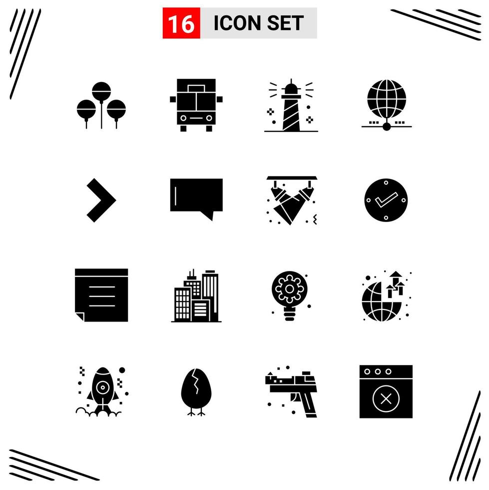 16 Icons Solid Style Grid Based Creative Glyph Symbols for Website Design Simple Solid Icon Signs Isolated on White Background 16 Icon Set vector