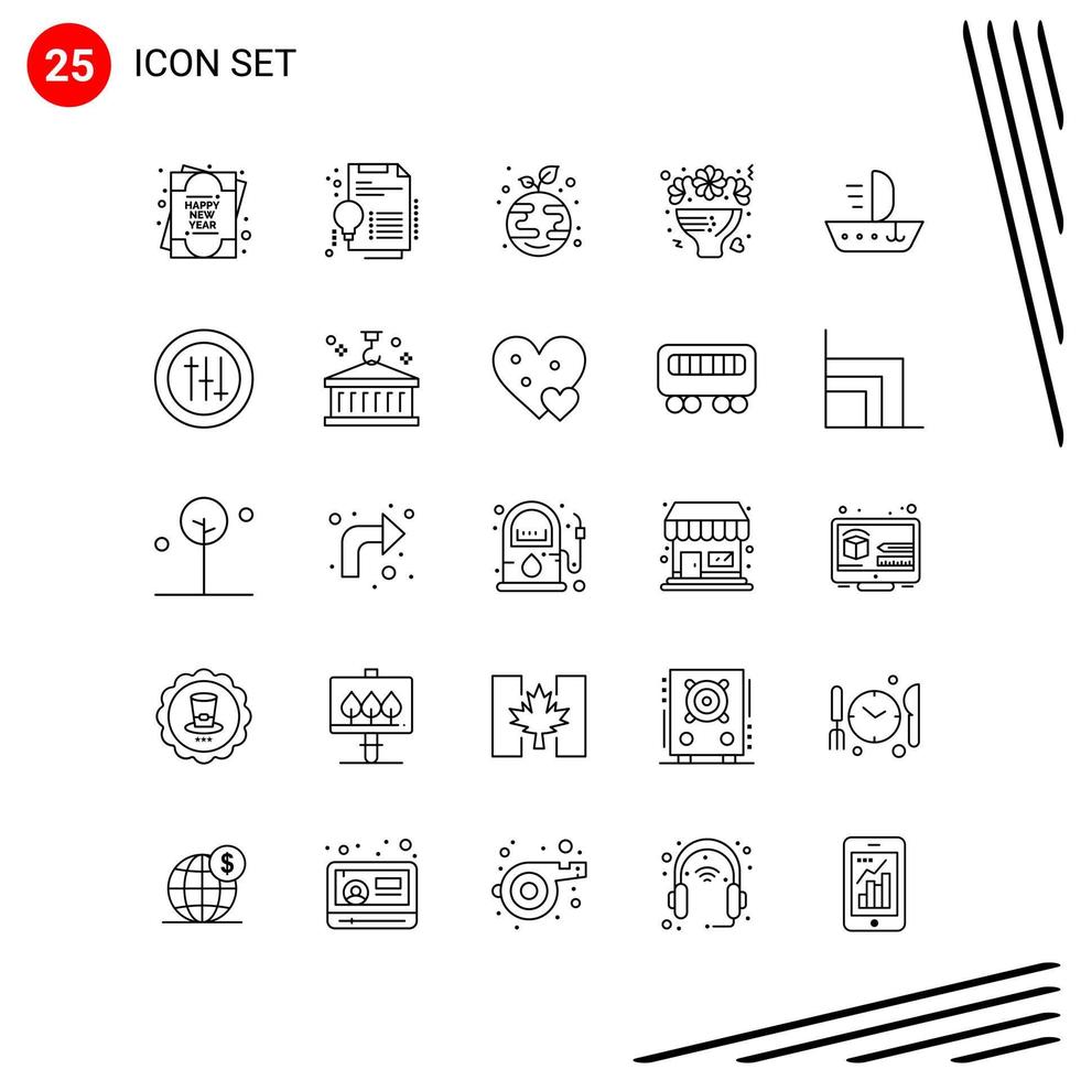 Collection of 25 Vector Icons in Line style Pixle Perfect Outline Symbols for Web and Mobile Line Icon Signs on White Background 25 Icons