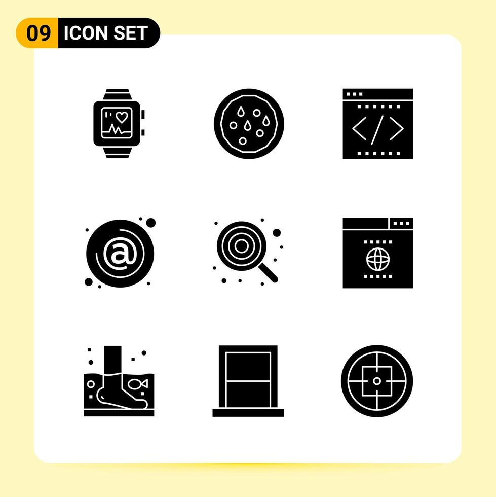 9 Creative Icons for Modern website design and responsive mobile apps 9 Glyph Symbols Signs on White Background 9 Icon Pack vector