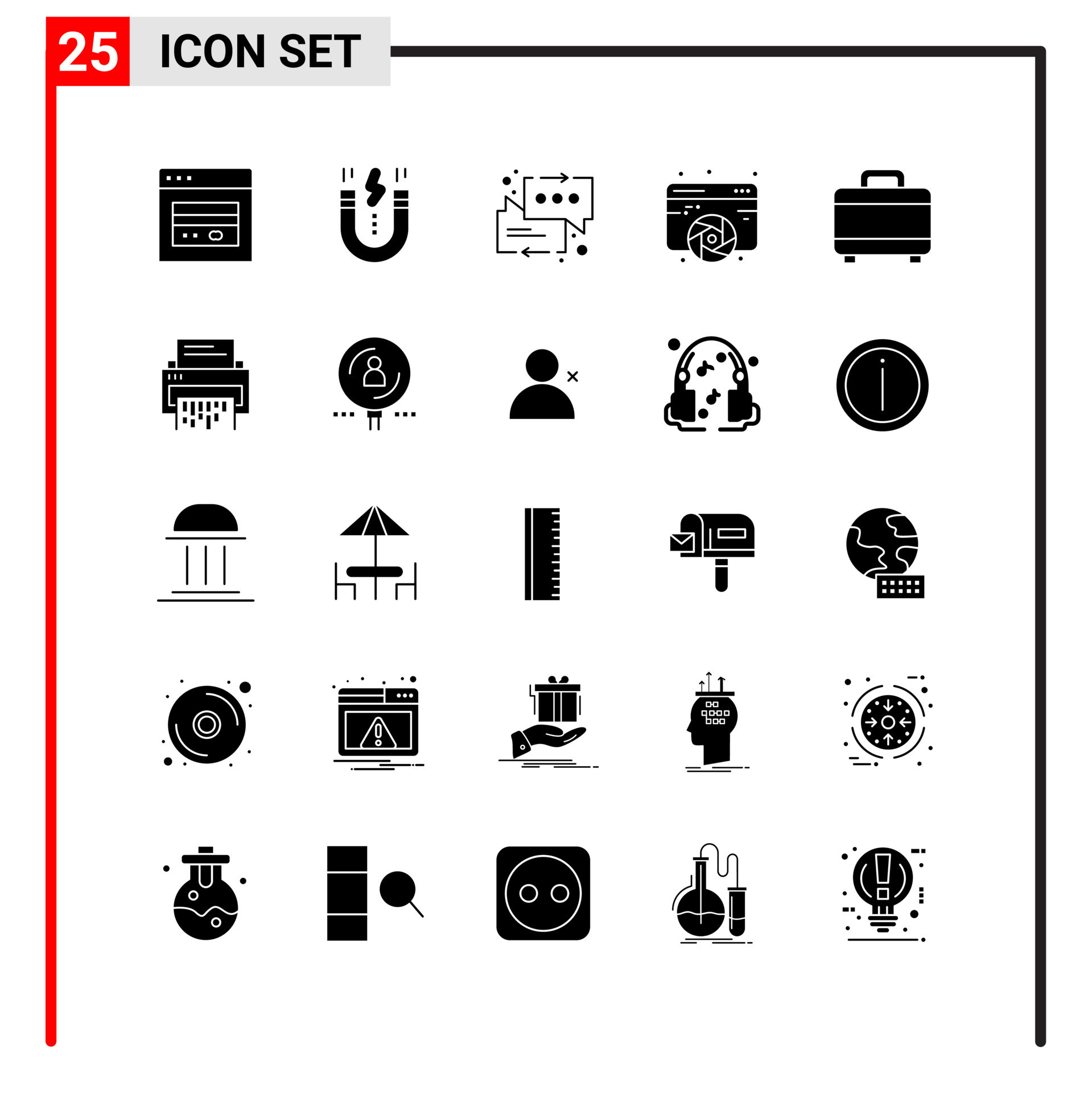 25 General Icons for website design print and mobile apps 25 Glyph ...