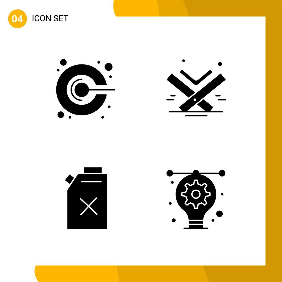 4 Icon Set Solid Style Icon Pack Glyph Symbols isolated on White Backgound for Responsive Website Designing vector