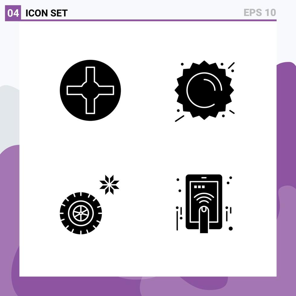 Pack of Modern Solid Glyphs Signs and Symbols for Web Print Media such as cross winter summer weather hand touch Editable Vector Design Elements