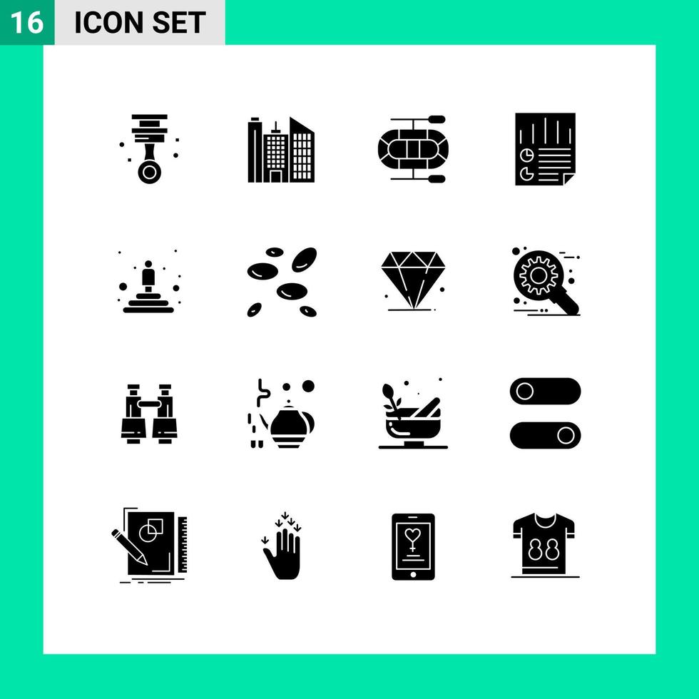 16 Thematic Vector Solid Glyphs and Editable Symbols of winner podium dinghy best report Editable Vector Design Elements