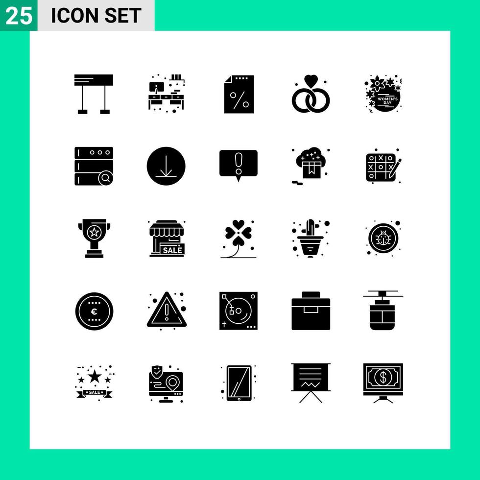 25 Creative Icons Modern Signs and Symbols of flower wedding document v love Editable Vector Design Elements